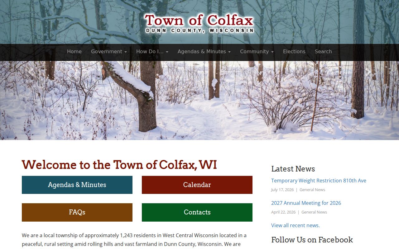 Official Town of Colfax website used to identify municipal contacts