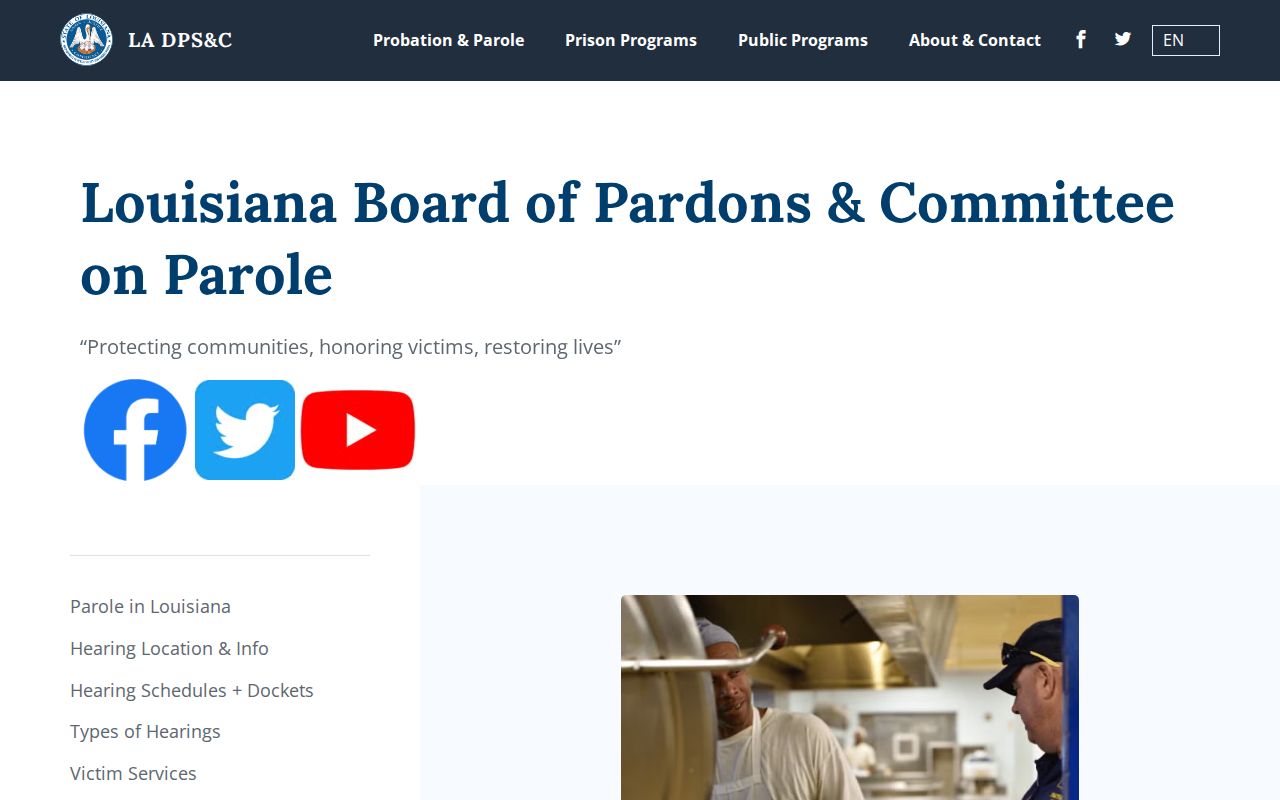 Louisiana pardons and parole information relevant after Pollock custody